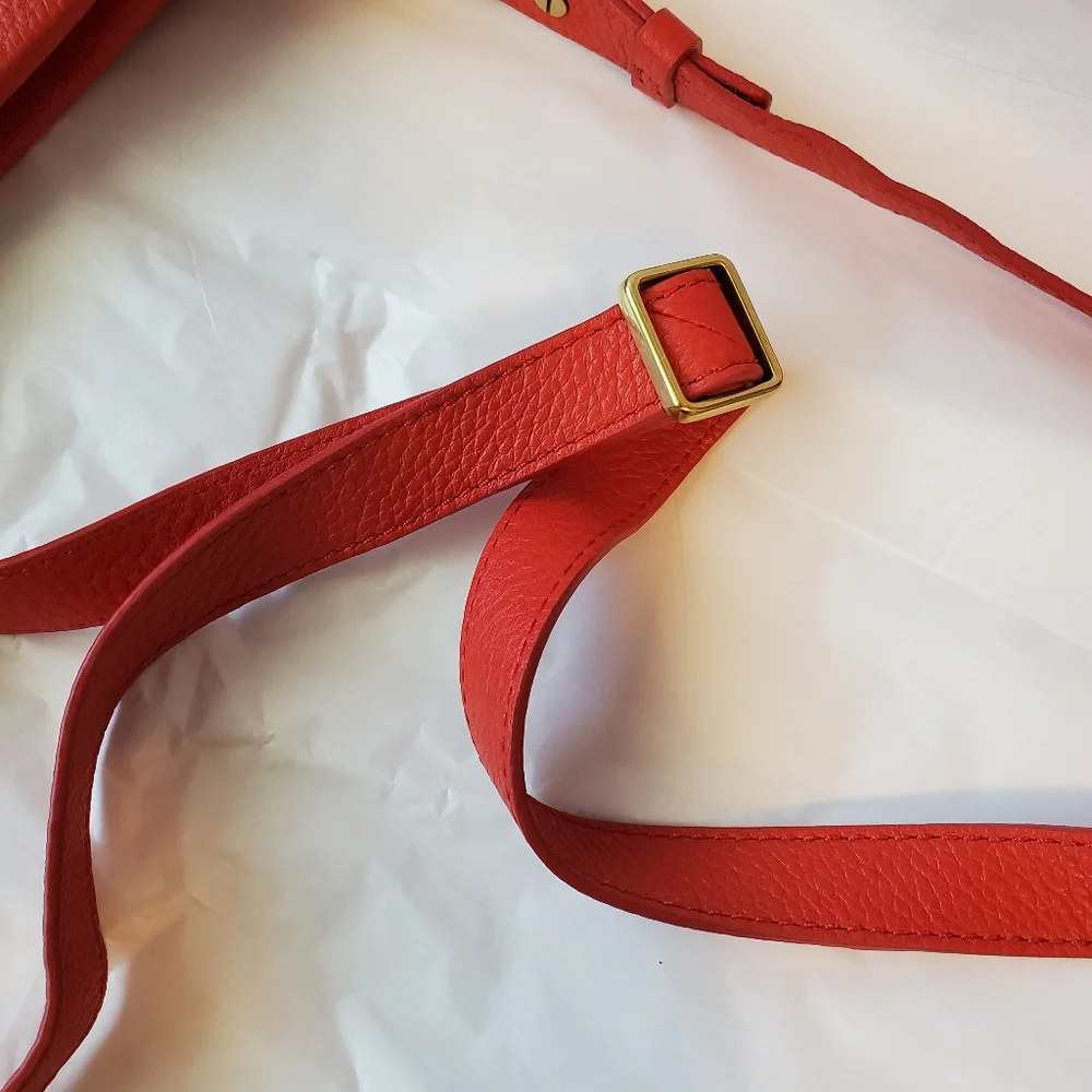 Fossil Preston Red Peppled Leather Crossbody bag - Picture 5 of 8